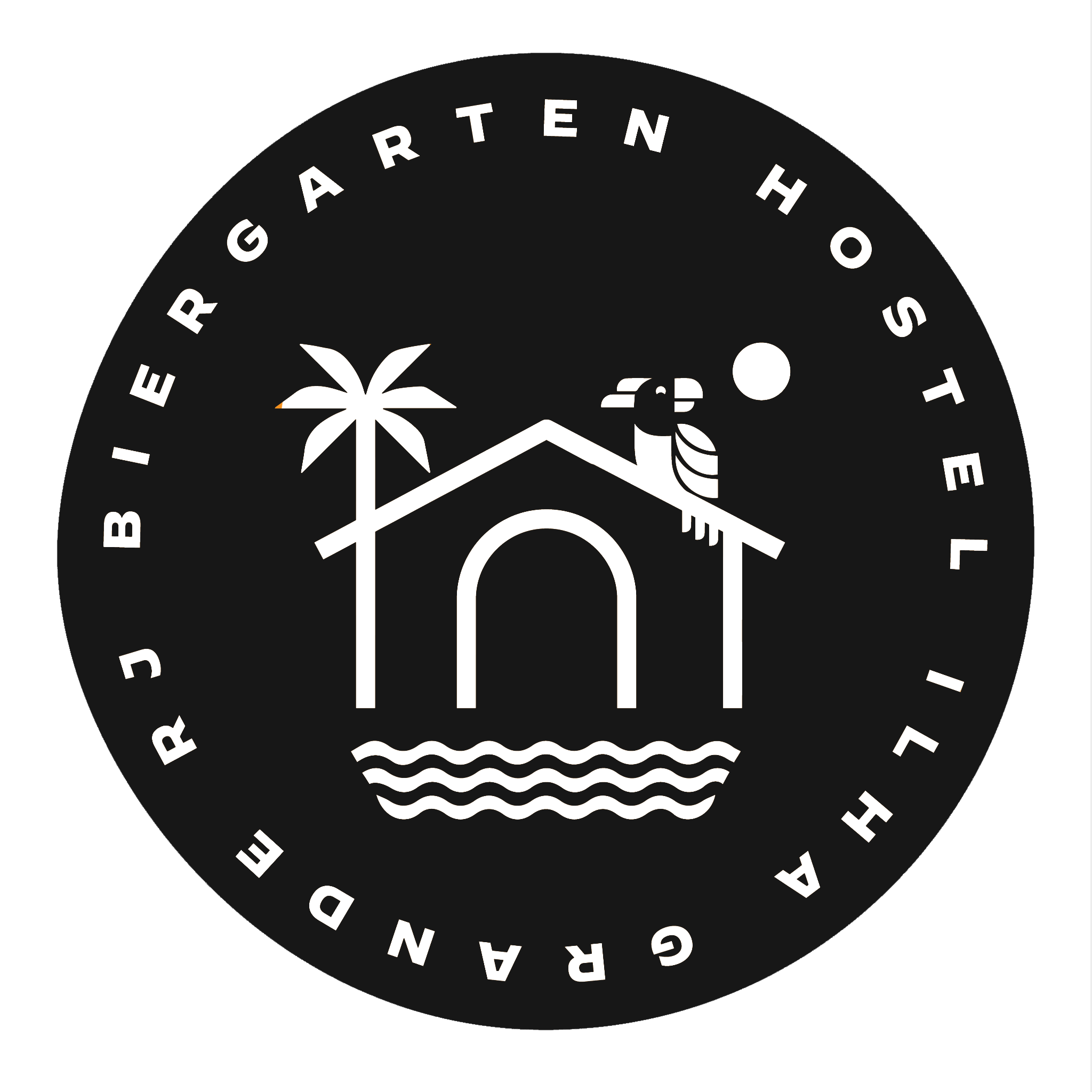 Logo biergarten hostel