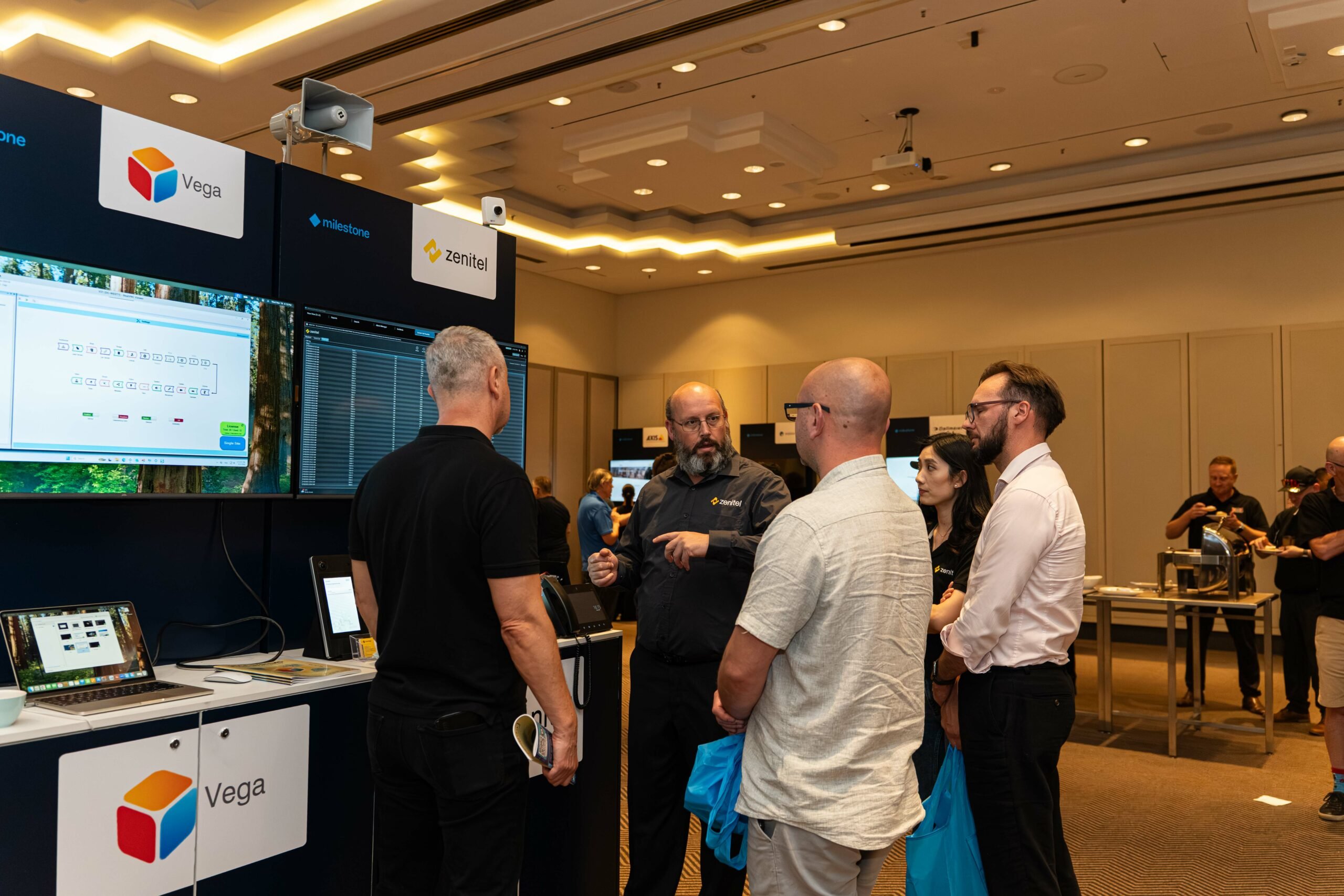 Trade exhibition booths during conference in Cairns